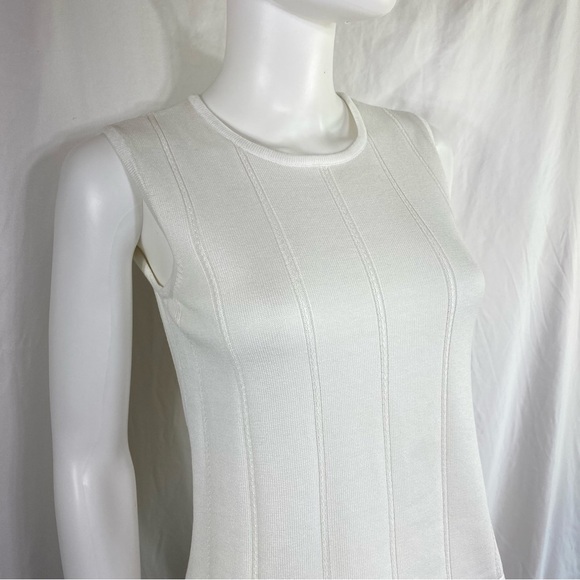 Talbots Sleeveless White  Ribbed Tank Sweater - Picture 2 of 6